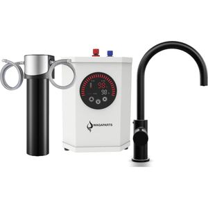 3in1 direct kokend heet waterkraan incl. boiler en filter- 2.4L boiler - Zwart