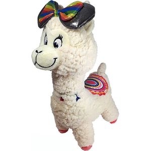 Regenboog Lama met Strik Pluche Knuffel 30 cm | Rainbow Alpaca | Knuffeldier Knuffelpop speelgoed voor kinderen | Minni de Regenboog Lama | Mini Lama Wol Vrolijk Happy | Knuffeldier | Bekend van Disney Minnie Mouse