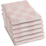 DDDDD - 6x Theedoek - Barbeque - 65x65 cm - Pastel Roze - Set van 6 stuks