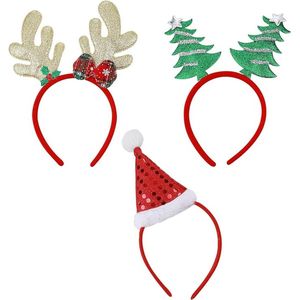 3 stuks kersthoofdbanden rendiergewei kerstmuts boom kerstman sneeuwpop kostuum haarband vakantie feestfavoriet seizoenen thema's hoofddeksel haarstyling accessoires