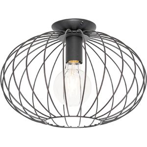 QAZQA margarita - Design Hanglamp - 1 lichts - Ø 36 cm - Zwart - Woonkamer | Slaapkamer | Keuken