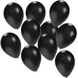 Bellatio Decorations latex ballonnen - 20x stuks - zwart 27 cm - helium of lucht - verjaardag / versieringen