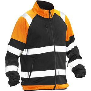 Jobman 5127 Hi-Vis Softshell Light Jacket 65512755 - Zwart/HV Oranje - XL