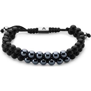 Arkai - Heren - Edelsteen Armband - Zwarte Onyxsteen - Zwart