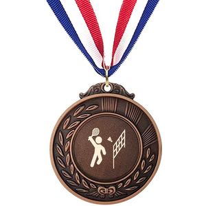 Akyol - badminton medaille bronskleuring - Badminton - sporters - inclusief kaart - sport cadeau - sporten - leuk kado voor je sporter om te geven