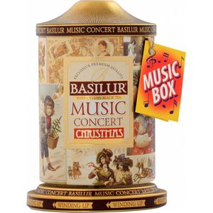 BASILUR Music Concert Christmas - Ceylon Zwarte Losse Blad Thee, Blik met Muziekdoos, Kerstthee 100 g