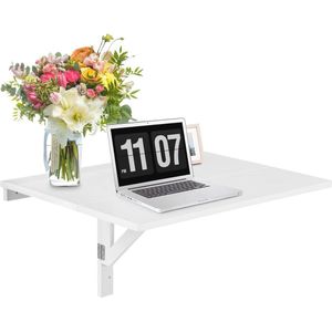 Ruimtebesparende Wandklaptafel met Inklapbaar Tafelblad - Multifunctionele Laptop- en Eettafel voor Keuken en Woonkamer