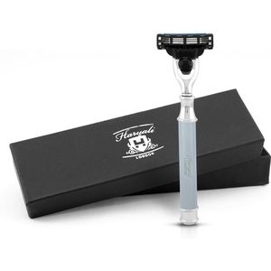 Haryali London 3 Edge scheermes voor mannen en vrouwen - Smart Grip Body & Face Razor - Elegant scheermes voor mannen om te scheren - Herbruikbaar scheermes - Grijs