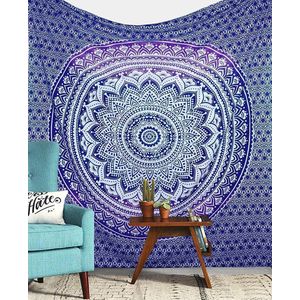 Wandkleed- Wandtapijten voor Slaapkamer Esthetische Wandtapijten Ombre Mandala Wandtapijten Cool Spirituele Trippy Wandtapijten Muur Opknoping Purper Wandtapijten