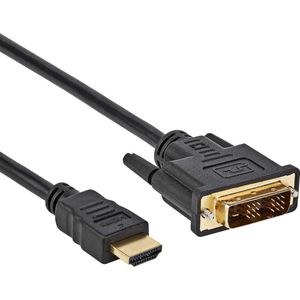 DVI-D naar HDMI kabel - High Speed Cable - 3.96 Gbps - Male to Male - 2 Meter - Zwart - Allteq