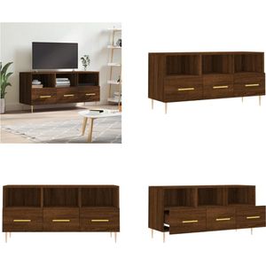 vidaXL Tv-meubel 102x36x50 cm bewerkt hout bruineikenkleurig - Tv-meubel - Tv-meubelen - Tv Kast - Opbergkast