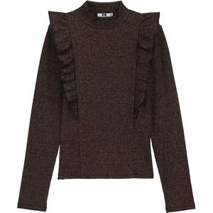 WE Fashion Meisjes geribd T-shirt met glittergaren
