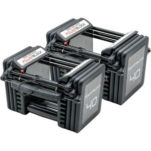 PowerBlock Pro 100 (fase 1) PBP100SET1 - Verstelbare dumbbells 2 tot 18 KG (set van 2) - Extra duurzaam & robuust - Ook geschikt voor professioneel gebruik