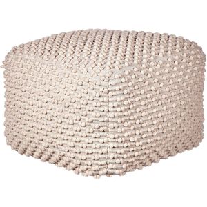 KINGRI - Poef - Taupe - 50 x 50 x 35 cm - Katoen/Polyester