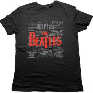 The Beatles - Titles & Logos Heren T-shirt - XL - Zwart