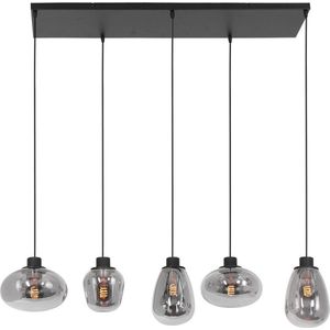 Steinhauer - Reflexion - hanglamp 5 lichts - zwart