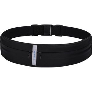 Dunne heuptas voor hardlopen marathon joggen sport training fitness - telefoonhouder voor mannen en vrouwen - kleine heuptas zwart