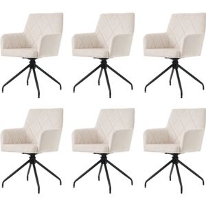 Gotagee 360° Draaibare Eetkamerstoel Set van 6 Gestoffeerde Fauteuil met Metalen Poten Lounge Stoel Woonkamerstoel Lendensteun Fluweel Antraciet