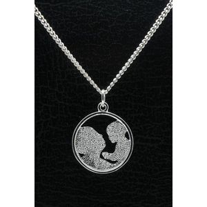 Zilveren Moeder met kind ketting hanger