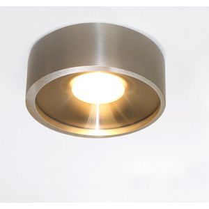 Plafondlamp Orlando Aluminium - Ø14cm - LED 10W 2700K 1000lm - IP20 - Dimbaar > spots verlichting led mat staal | opbouwspot led mat staal | plafonniere led mat staal | plafondlamp mat staal | led lamp mat staal | sfeer lamp geborsteld staal