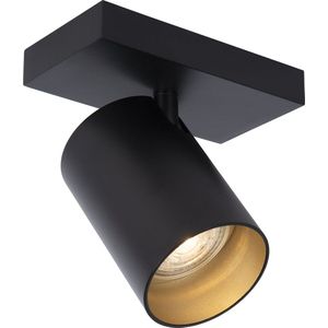 Atmooz - Plafondspots Nuo 1 - Opbouwspot - Plafondlamp 1 lichtbron - Zwart - Slaapkamer / Woonkamer - Industrieel - Hoogte 12cm - Metaal