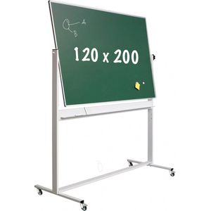 Krijtbord Deluxe - Magnetisch - Dubbelzijdig - Kantelbord - Schoolbord - Eenvoudige montage - Geëmailleerd staal - Groen - 120x200cm