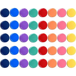 Kleurrijke mini magneten - sterke grip - 40 stuks - 8 kleuren