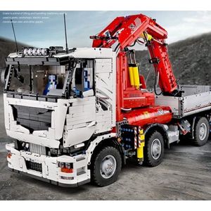 Mould King - MEGA Radiografische Vrachtwagen - Truck - Compatible met bekende merk - Truck met Kraan - Pneumatisch - Technisch Bouwpakket | 8000+ Bouwstenen - Afstand bestuurbaar - Radiografisch RC - Kraanwagen - Bouwpakket