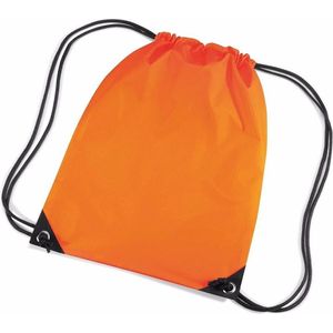 3x stuks oranje nylon sport/zwembad gymtas/ gymtasje met rijgkoord 45 x 34 cm - Kinder tasjes  oranje