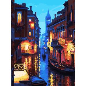 Best Pause Avond in Venetië - Schilderen op nummer - 40x50 cm - DIY Hobby Pakket, Sinterklaas Speelgoed Kerst Cadeau