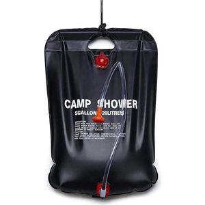 Camping Douche Tas-Water Zakken -Zonne-energie Draagbare -Vouwen WandelenKlimmen Apparatuur Douchekop - Schakelbaar- 20L  zwart