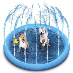 Opvouwbaar hondenzwembad en kinderbad - Strooi- en spatwaterspeelmat voor huisdieren, puppy's, kleine honden, katten en kinderen