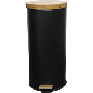 Poubelle à pédale 30L Noir - Forest Thema Bouwvakkers