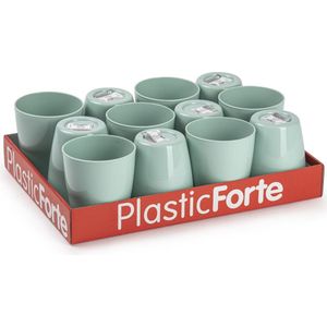 36x stuks Drinkglazen/limonade glazen mintgroen 400 ml - Sapglazen/waterglazen onbreekbaar kunststof voor kinderen