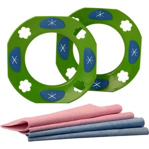 2x Washplate + 4x Microvezeldoekje Vaatwasser (Dubbele Set. Groen)