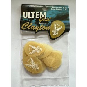 Clayton - Ultem Gold - small teardrop plectrum - 0.45 mm - 12-pack
