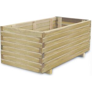 VidaXL Verhoogde Rechthoekige Plantenbak 100x50x40 cm - Hout