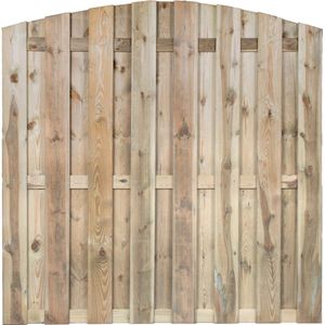 Tuintoppers | Schutting Paneel Toog | Tuinscherm | Grenen Hout | 180x180cm | Geschroefd | Boog Uitvoering |