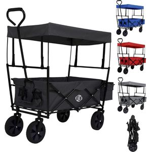 Equivera Bolderkar - Opvouwbare Bolderkar - Bolderwagen - Draaibare Wielen - Meerdere Standen - Strandkar
