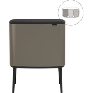 Brabantia Bo Touch Bin Prullenbak - 3 x 11 liter - Afvalscheiding - Platinum