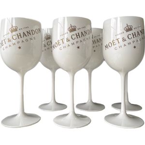 Moët & Chandon ice champagneglazen - Acryl - 6 stuks - Wit