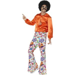 SMIFFYS - Jaren 60 hippie broek voor mannen - L - Volwassenen kostuums