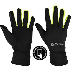 Pure2Improve hardloop handschoenen, geel, maat S/M