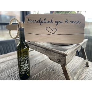 Cadeaupakket opa en oma / Serveerplank; Borrelplank van opa en oma / Winelight met ledverlichting opa en oma / vaderdag / moederdag cadeautje / verjaardag / cadeau