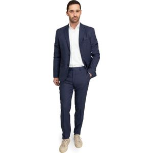 Suitable - Kostuum Wol Toulon Blauw - Heren - Maat 48 - Slim-fit