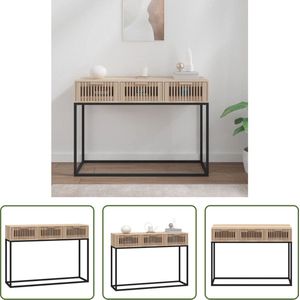 The Living Store Scandinavische wandtafel - 105 x 30 x 75 cm - Met 3 lades en metalen poten