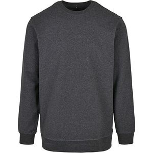 Basic Crewneck Sweater met ronde hals Charcoal - 4XL