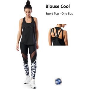 Feelj Baggy Blouse Cool Sportshirt - Sport Top One Size S/M - Zwart