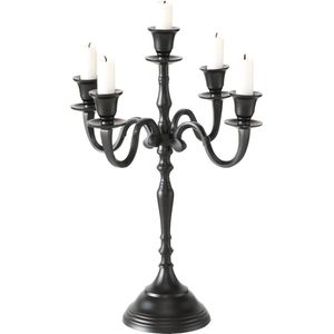 Boltze Kandelaar Victoria Ø30x40 cm (H) - aluminium ( exclusief kaarsen ) -Zwart