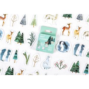 stickers Dennenboom Kerst decoratie washi 45 stuks